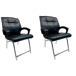 executive director office visitor study home chair reception chair with arm rest comfortable cushion seat back 2 z black h type chrome steel frame