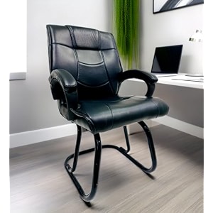 executive director office visitor study home chair reception chair with arm rest comfortable cushion seat back 1 z black powder coated double pipe frame
