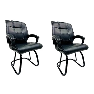 executive director office visitor study home chair reception chair with arm rest comfortable cushion seat back 2 z black powder coated double pipe frame