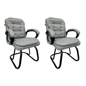 executive director office visitor study home chair reception chair with arm rest comfortable cushion seat back 2 grey powder coated double pipe frame