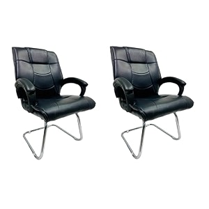 executive director office visitor study home chair reception chair with arm rest comfortable cushion seat back 2 z black single pipe chrome frame