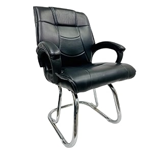 executive director office visitor study home chair reception chair with arm rest comfortable cushion seat back 1 z black double pipe chrome frame
