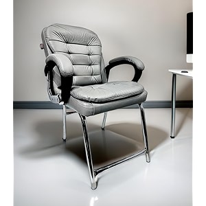 executive director office visitor study home chair reception chair with arm rest comfortable cushion seat back 1 grey h type chrome steel frame