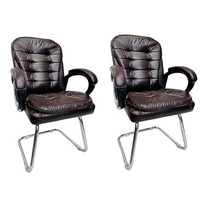 executive director office visitor study home chair reception chair with arm rest comfortable cushion seat back 2 coffee single pipe chrome frame
