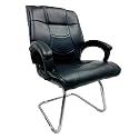 Executive Director Office Visitor Study Home Chair Reception Chair with arm Rest Comfortable Cushion seat Back (1, Z Black, Single Pipe Chrome Frame)