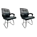 Executive Director Office Visitor Study Home Chair Reception Chair with arm Rest Comfortable Cushion seat Back (2, Z Black, Double Pipe Chrome Frame)