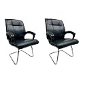 Executive Director Office Visitor Study Home Chair Reception Chair with arm Rest Comfortable Cushion seat Back (2, Z Black, Single Pipe Chrome Frame)
