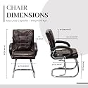 Executive Director Office Visitor Study Home Chair Reception Chair with arm Rest Comfortable Cushion seat Back (1, Coffee, Double Pipe Chrome Frame)