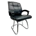 Executive Director Office Visitor Study Home Chair Reception Chair with arm Rest Comfortable Cushion seat Back (1, Z Black, Double Pipe Chrome Frame)