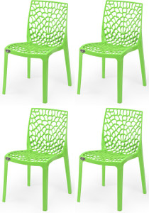 apple furniture plastic dining chair set of 4 finish color - green