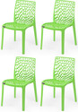 APPLE FURNITURE Plastic Dining Chair (Set of 4, Finish Color - GREEN)