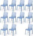APPLE FURNITURE Plastic Dining Chair (Set of 11, Finish Color - BLUE)
