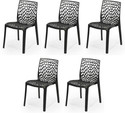 APPLE FURNITURE Plastic Dining Chair (Set of 5, Finish Color - BLACK)
