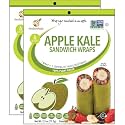 Apple Kale Sandwich Wraps (Two-Pack) – Gluten-Free, Low-Calorie Wraps Made with Real Fruits & Vegetables – Plant-Based, Non-GMO, Vegan, Paleo-Friendly Tortilla Alternative for Healthy Sandwiches & Meals