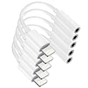 [Apple MFi Certified] 5 Pack for iPhone 3.5mm Headphones Adapter, Lightning to 3.5 mm Headphone/Earphone Jack Converter Audio Aux Dongle Compatible with iPhone 14 13 12 11 Pro XR XS Max X 8 7