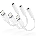 Apple MFi Certified Lightning to 3.5mm Headphone Jack Adapter -Premium Audio Quality &amp; DAC Chip for Music Listening Car, Gym, Home Office, Compatible with iPhone 14/13/12/11/X/8/7 3Pack (White)