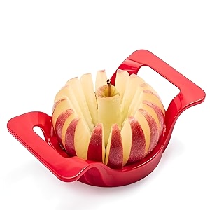 apple slicer corer cutter divider with 8 stainless steel sharp bladespremium dainty gadget for apples and more green model-2