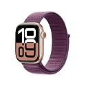 Apple Watch Series 10 [GPS 42 mm] Smartwatch with Rose Gold Aluminium Case with Plum Sport Loop. Fitness Tracker, ECG App, Always-On Retina Display, Carbon Neutral