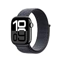 Apple Watch Series 10 [GPS 42 mm] Smartwatch with Jet Black Aluminium Case with Ink Sport Sport Loop. Fitness Tracker, ECG App, Always-On Retina Display, Carbon Neutral