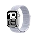 Apple Watch Series 10 [GPS 42 mm] Smartwatch with Silver Aluminium Case with Blue Cloud Sport Loop. Fitness Tracker, ECG App, Always-On Retina Display, Carbon Neutral