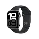 Apple Watch Series 10 [GPS 42 mm] Smartwatch with Jet Black Aluminium Case with Black Sport Band - M/L. Fitness Tracker, ECG App, Always-On Retina Display, Water Resistant
