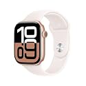 Apple Watch Series 10 [GPS 46 mm] Smartwatch with Rose Gold Aluminium Case with Light Blush Sport Band - M/L. Fitness Tracker, ECG App, Always-On Retina Display, Water Resistant