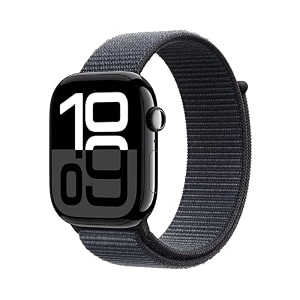 apple watch series 10 gps  cellular 46 mm smartwatch with jet black aluminium case with ink sport loop fitness tracker ecg app always-on retina display carbon neutral