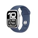 Apple Watch Series 10 [GPS + Cellular 42 mm] Smartwatch with Silver Aluminium Case with Denim Sport Band- S/M. Fitness Tracker, ECG App, Always-On Retina Display, Water Resistant