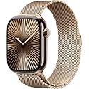 Apple Watch Series 10 [GPS + Cellular, 46mm] - Gold Titanium Case with Gold Milanese Loop, M/L, M/L (Renewed)
