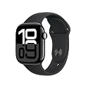 Apple Watch Series 10 [GPS + Cellular 42 mm] Smartwatch with Jet Black Aluminium Case with Black Sport Band- M/L. Fitness Tracker, ECG App, Always-On Retina Display, Water Resistant