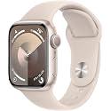 Apple Watch Series 9 [GPS, 45mm] - Starlight Aluminum Case with Starlight Sport Band, S/M (Renewed)