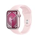 Apple Watch Series 9 [GPS, 45mm] - Pink Aluminum Case with Pink Sport Band, S/M (Renewed)