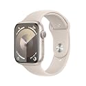 Apple Watch Series 9 [GPS , 45mm] - Starlight Aluminum Case with Starlight Sport Band, M/L (Renewed)