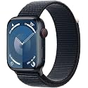 Apple Watch Series 9 [GPS + Cellular, 45mm] - Midnight Aluminum Case with Midnight Sport Loop, One Size, One Size (Renewed)