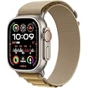 Apple Watch Ultra 2 [GPS + Cellular, 49mm] Black Titanium Case with Tan Alpine Loop, L (Renewed Premium)