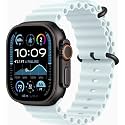 Apple Watch Ultra 2 [GPS + Cellular 49mm] - Black Titanium Case with Ice Blue Ocean Band (Renewed Premium)