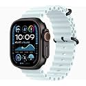 Apple Watch Ultra 2 [GPS + Cellular 49mm] - Black Titanium Case with Ice Blue Ocean Band (Renewed)