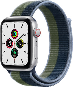 Apple WatchSEGPSCellular-44mmSilverAluminiumCase-Abyss Blue Moss Green Sport Loop