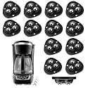 Appliance Slider Rollers, 12 Pack Self Adhesive Swivel Caster Wheels, 360° Mini Appliance Wheels for Kitchen Countertop, Coffee Maker, Air Fryer, Storage Boxes, Small Furniture, Black