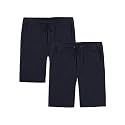 Approved School Wear ASW Boys' School Uniform Pull on Stretch Twill Shorts, Drawstring Waist, Multipack