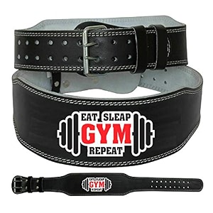 aprodo 4 inch wide genuine leather weightlifting belt back support power training belt workout exercise power-lifting squat gym belt for men and women