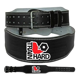 aprodo 4 inch wide genuine leather weightlifting belt back support power training belt workout exercise power-lifting squat gym belt for men and women