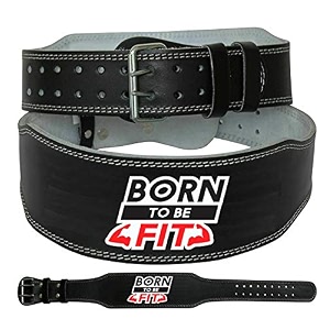 aprodo 4 inch wide genuine leather weightlifting belt back support power training belt workout exercise power-lifting squat gym belt for men and women
