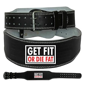 aprodo 4 inch wide genuine leather weightlifting belt back support power training belt workout exercise power-lifting squat gym belt for men and women
