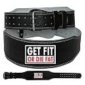 APRODO 4’’ Inch Wide Genuine Leather Weightlifting Belt Back Support Power Training Belt Workout Exercise Power-lifting Squat Gym Belt For MEN AND WOMEN