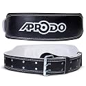 APRODO 4’’ Inch Wide Genuine Leather Weightlifting Belt Back Support Power Training Belt Workout Exercise Power-lifting Squat Gym Belt For MEN AND WOMEN