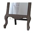 APRODZ Solid Wood Full Length Floor Mirror for Bedroom Living Room Dressing Area Freestanding Large Rectangular Standing Wooden Mirror with Elegant Carved Frame Modern Home Decor(Black)