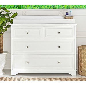 aprodz wooden sideboard cabinet for hallway living room 4 drawer organiser for bedroom multipurpose furniture home kitchen drawing room lounge with top storage amp mattress included whitefinish