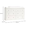 APRODZ Wooden Sideboard Cabinet for Hallway Living Room 8 Drawer Organiser for Bedroom Multipurpose Furniture Home Kitchen Drawing Room Lounge with Top Storage & Mattress (Included) (White)