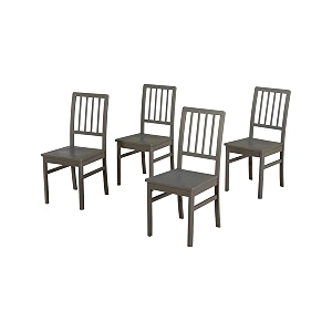 aprodz solid wood dark grey natal dining chairs for living room  set of 4 wooden chair